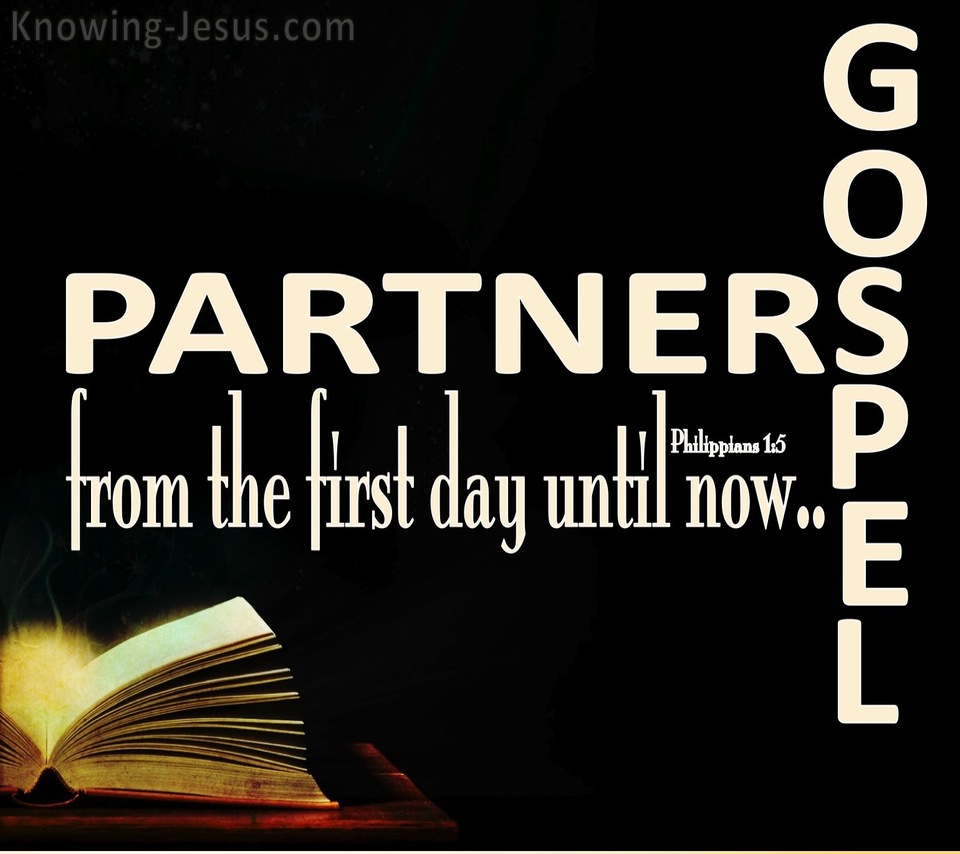 Philippians 1:5 Partners In The Gospel (black)